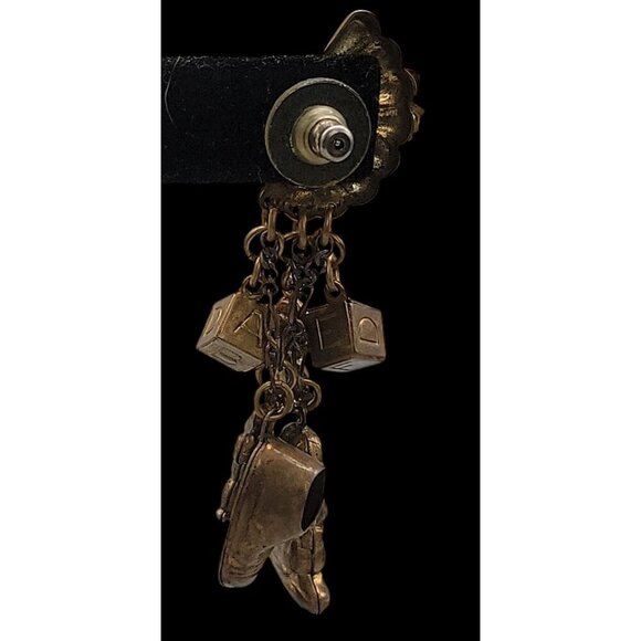 Childhood Charm Dangle Earrings Blocks Bears Baby Shoe & More Unique Design - Picture 10 of 16